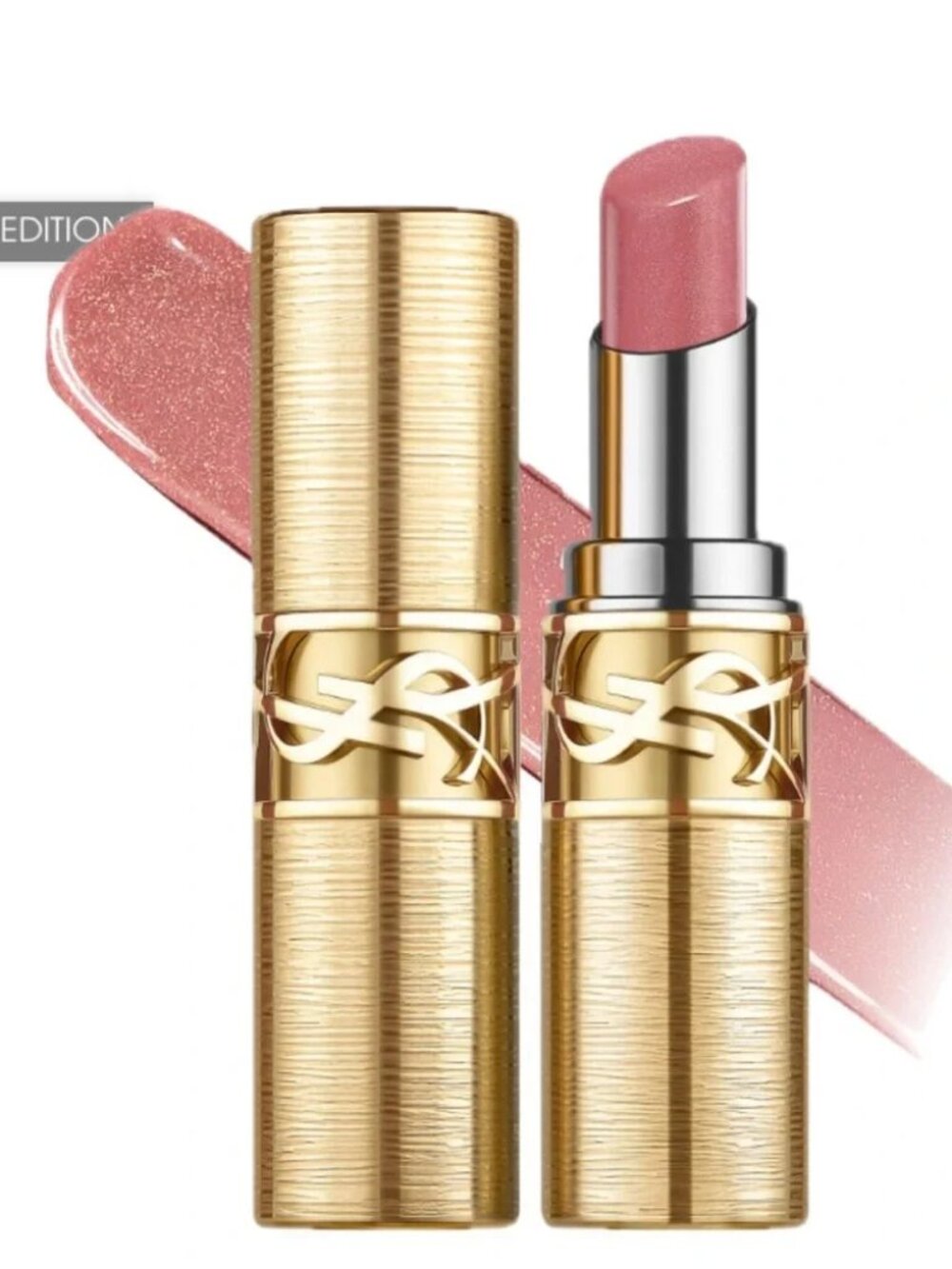 NIB YSL Holiday Love Shine Candy Glaze Lipstick 22 Shimmer Rose Limited Gold